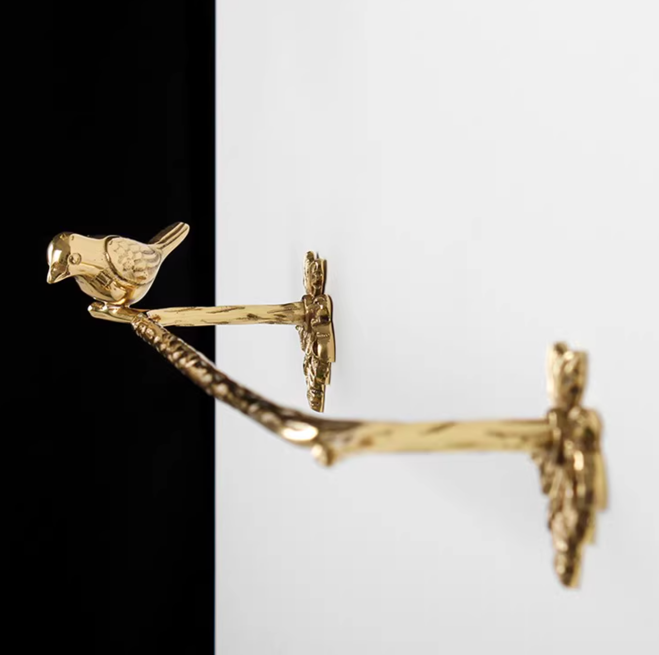 Brass Bird Bathroom Set towel racks and toilet paper holder, gold finish.